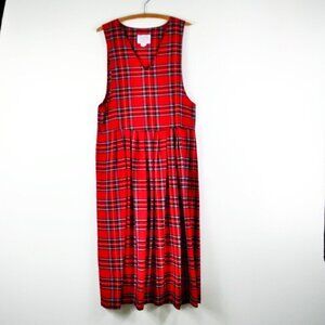Elegant Red Plaid Maxi Dress